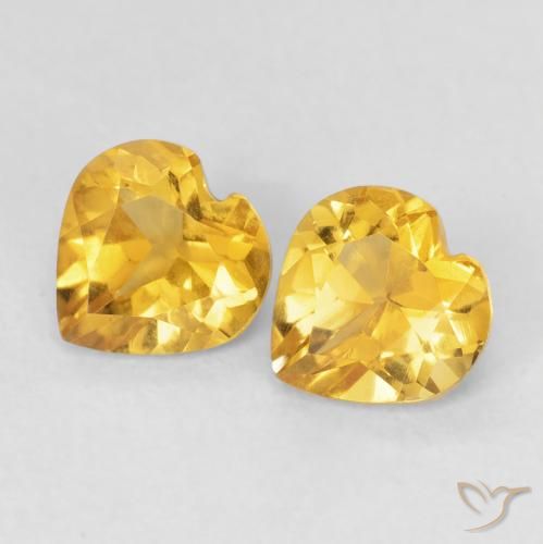 1.35ctw Natural ouro brilhante Citrino, Coração, VVS-VS