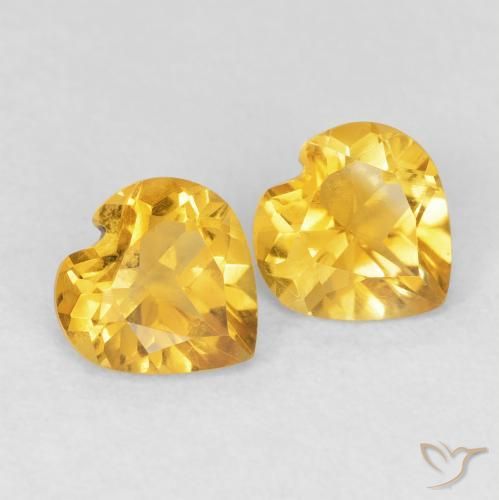 Pedras preciosas de Citrino ouro brilhante natural de 1.35 ct, Coração, VVS-VS