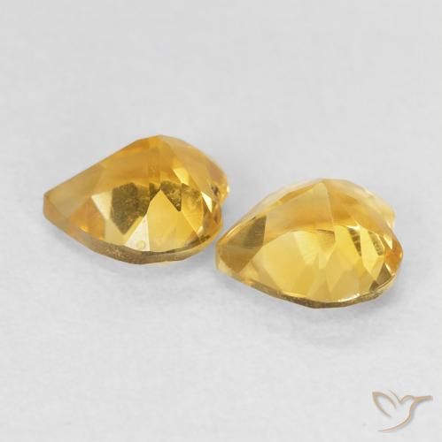 Pedras preciosas de Citrino ouro brilhante natural de 1.35 ct, Coração, VVS-VS