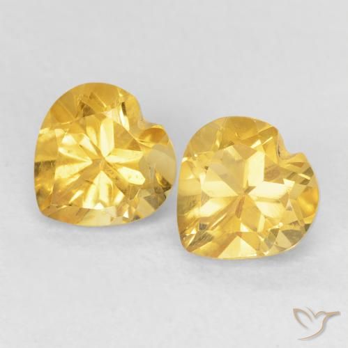 1.63ctw Natural Top Ouro Citrino, Coração, VVS-VS