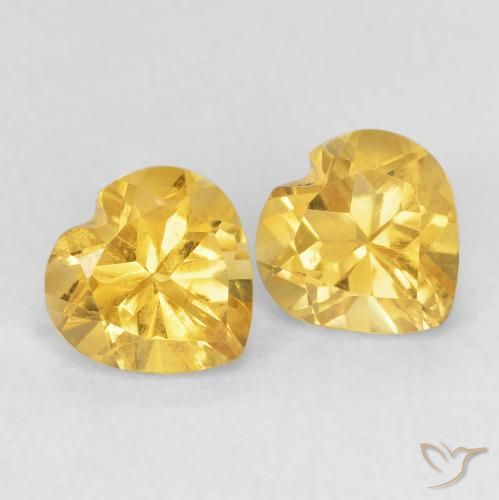 Pedras preciosas de Citrino Top Ouro natural de 1.63 ct, Coração, VVS-VS