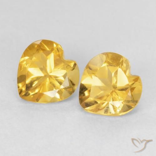 1.51ctw Natural Dourado médio Citrino, Coração, VVS-VS
