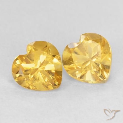 Pedras preciosas de Citrino Dourado médio natural de 1.51 ct, Coração, VVS-VS