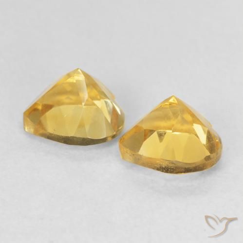 Pedras preciosas de Citrino Dourado médio natural de 1.51 ct, Coração, VVS-VS
