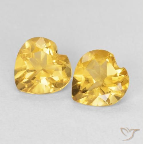 1.28ctw Natural Laranja Dourada Citrino, Coração, VVS-VS
