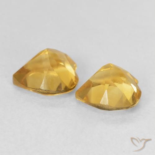 Pedras preciosas de Citrino Laranja Dourada natural de 1.46 ct, Coração, VVS-VS