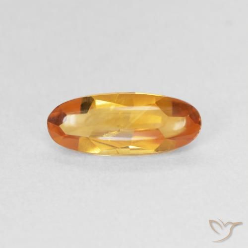 0.91ct Natural Laranja Profundo-Ouro Citrino, oval, Transparente