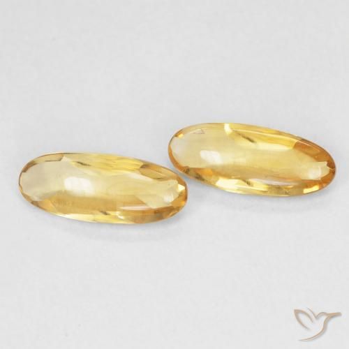 Pedras preciosas de Citrino Dourado natural de 1.43 ct, oval, Transparente