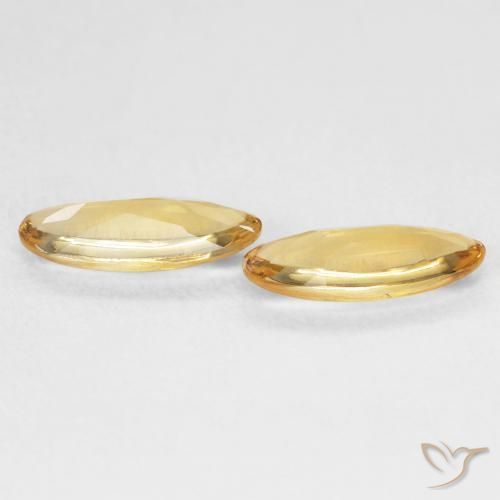 Pedras preciosas de Citrino Dourado natural de 1.43 ct, oval, Transparente