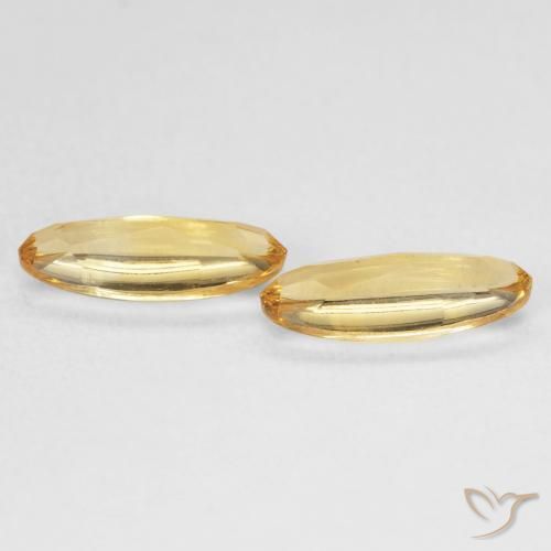 Pedras preciosas de Citrino Dourado natural de 1.54 ct, oval, Transparente