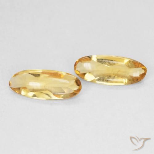 Pedras preciosas de Citrino Dourado natural de 1.32 ct, oval, Transparente