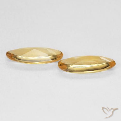 Pedras preciosas de Citrino Dourado natural de 1.32 ct, oval, Transparente