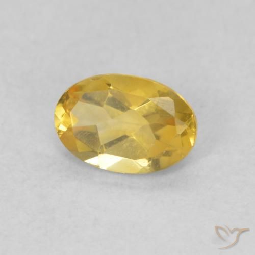 Citrino Dourado médio Natural 0.37ct, oval, VVS-VS