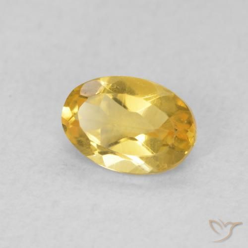 Citrino Dourado médio Natural 0.43ct, oval, VVS-VS