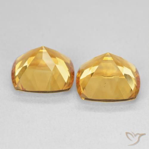 Pedras preciosas de Citrino Laranja Dourado Profundo natural de 7.37 ct, Almofada, VVS