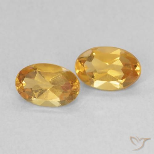 Pedras preciosas de Citrino Dourado Escuro natural de 0.79 ct, oval, VVS-VS