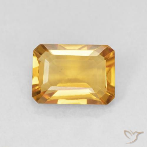 1.32ct Natural Medium Light-Golden Citrino, Corte Esmeralda, VS