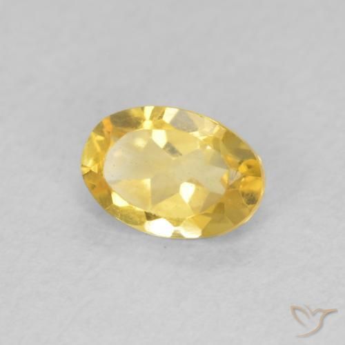 Citrino Dourado médio Natural 0.45ct, oval, VVS-VS