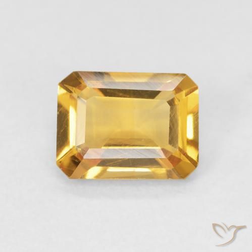 1.30ct Natural Laranja-Ouro Citrino, Corte Esmeralda, VVS