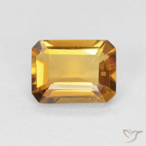 1.44ct Natural Laranja-Ouro Citrino, Corte Esmeralda, VVS