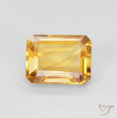 1.55ct Natural Laranja-Ouro Citrino, Corte Esmeralda, VVS
