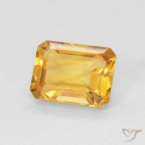 Citrino Laranja-Ouro Natural 1.55ct, Corte Octógono / Esmeralda, VVS