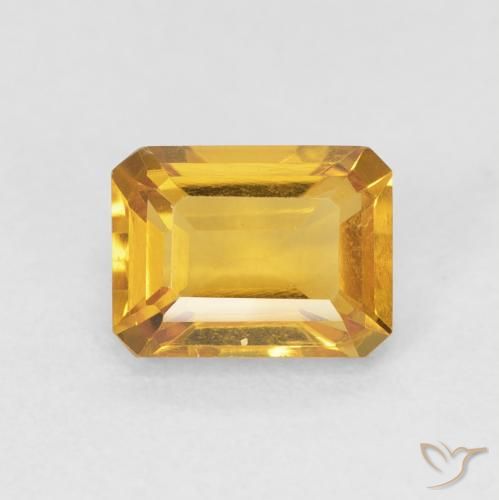1.61ct Natural Laranja-Ouro Citrino, Corte Esmeralda, VVS