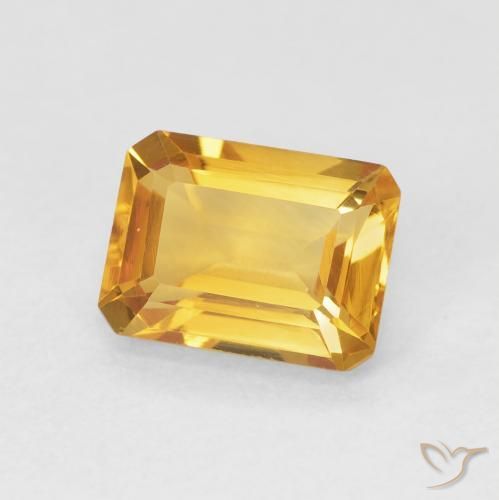 Citrino Medium Light Orange-Gold Natural 1.59ct, Corte Octógono / Esmeralda, VVS