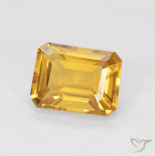 Citrino Medium Light Orange-Gold Natural 1.58ct, Corte Octógono / Esmeralda, VVS