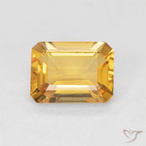 1.43ct Natural Laranja-Ouro Citrino, Corte Esmeralda, VVS