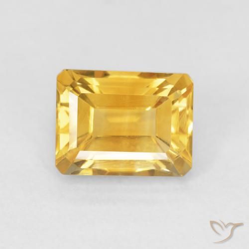1.93ct Natural ouro médio Citrino, Corte Esmeralda, VVS