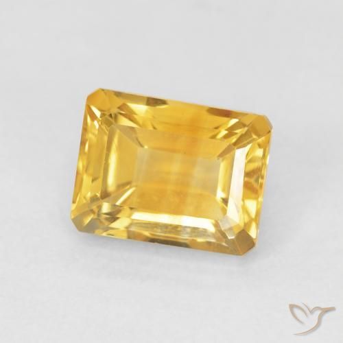 Citrino ouro médio Natural 1.93ct, Corte Octógono / Esmeralda, VVS