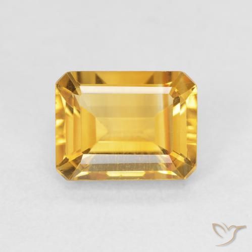 1.64ct Natural Medium Light Orange-Gold Citrino, Corte Esmeralda, VVS
