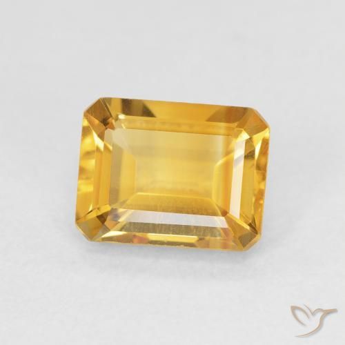 Citrino Medium Light Orange-Gold Natural 1.64ct, Corte Octógono / Esmeralda, VVS