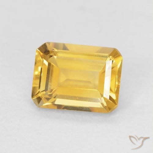 Citrino Dourado Natural 1.42ct, Corte Octógono / Esmeralda, VVS