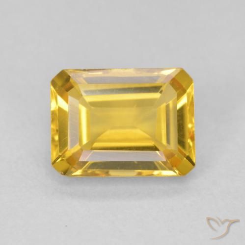 1.56ct Natural Dourado Citrino, Corte Esmeralda, VVS-VS
