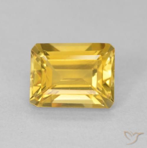 1.65ct Natural Dourado Citrino, Corte Esmeralda, VVS-VS