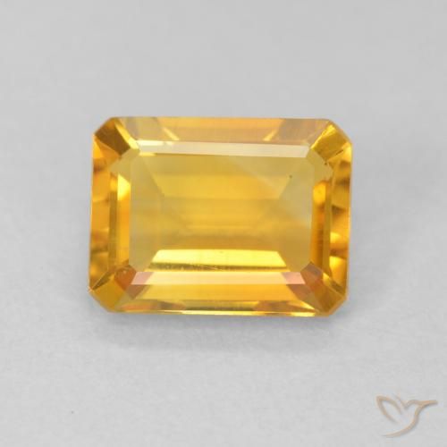 1.40ct Natural Laranja Dourada Citrino, Corte Esmeralda, VVS-VS