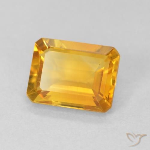Citrino Laranja Dourada Natural 1.40ct, Corte Octógono / Esmeralda, VVS-VS