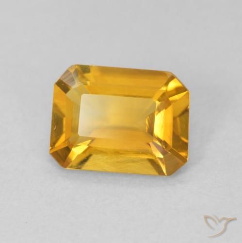 Citrino Medium Light Orange-Gold Natural 1.13ct, Corte Octógono / Esmeralda, VVS-VS