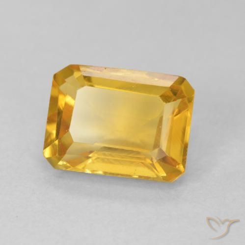 Citrino Medium Light Orange-Gold Natural 1.62ct, Corte Octógono / Esmeralda, VVS-VS