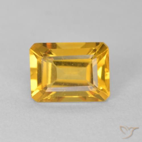 1.35ct Natural Laranja-Ouro Citrino, Corte Esmeralda, VVS-VS