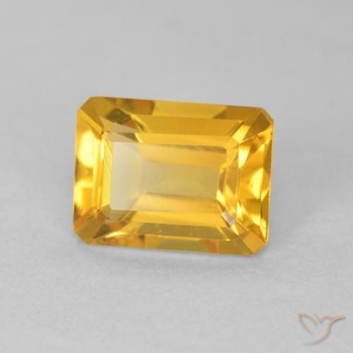 Citrino Laranja-Ouro Natural 1.35ct, Corte Octógono / Esmeralda, VVS-VS