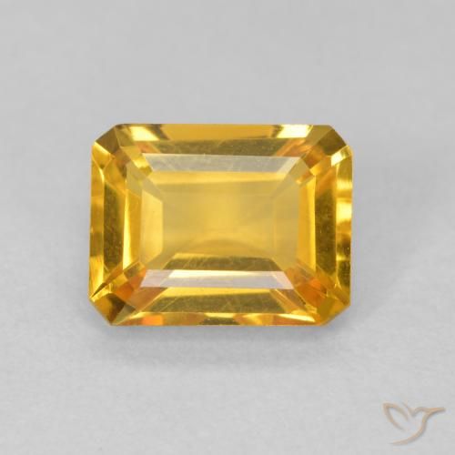 1.52ct Natural Laranja-Ouro Citrino, Corte Esmeralda, VVS-VS