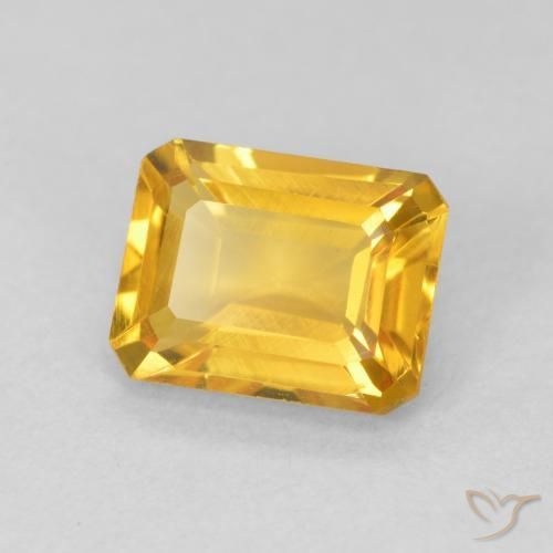 Citrino Laranja-Ouro Natural 1.52ct, Corte Octógono / Esmeralda, VVS-VS