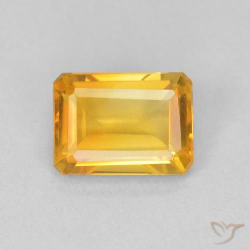 1.26ct Natural Medium Light Orange-Gold Citrino, Corte Esmeralda, VVS-VS