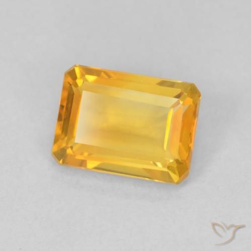 Citrino Medium Light Orange-Gold Natural 1.26ct, Corte Octógono / Esmeralda, VVS-VS