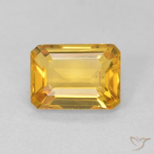 1.43ct Natural Laranja-Ouro Citrino, Corte Esmeralda, VVS-VS