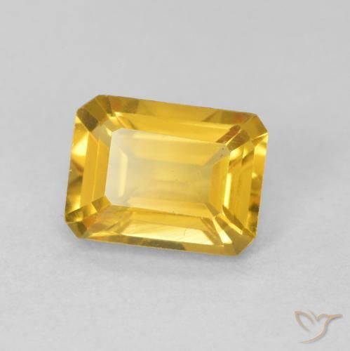 Citrino Dourado Natural 1.29ct, Corte Octógono / Esmeralda, VVS-VS