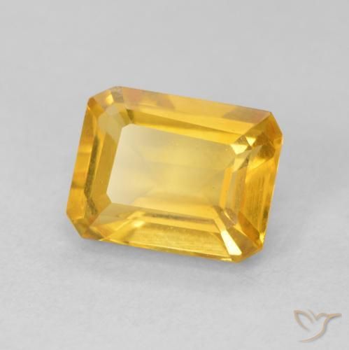 Citrino ouro brilhante Natural 1.64ct, Corte Octógono / Esmeralda, VVS-VS